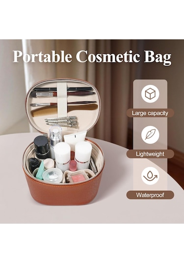 Shineyee Seyahat Makyaj Çantası - Çift Yönlü Fermuarlı, Esnek Bölmeli Ve Ayarlanabilir Cırt Cırtlı Pratik Organizatör