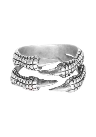 Erkek Antik Gümüş Kaplama 2'Li Kartal Pençesi Yüzük N11.11539 Çok Renkli