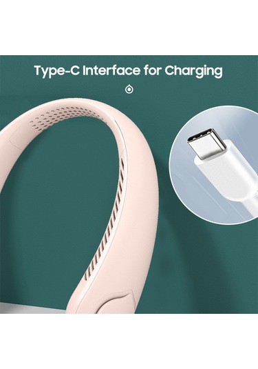 Springsun Taşınabilir Pervanesiz Boyun Soğutucu - Şarj Edilebilir 3 Hızlı, U Tasarım, Spor/seyahat/ev/ofis İçin Eller Serbest