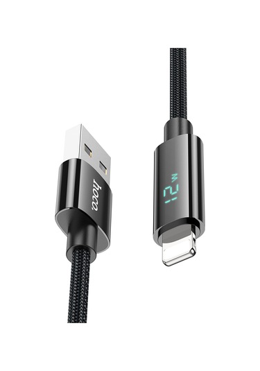 Hoco U125 Benefit USB to Lightning Şarj Data Kablosu Siyah 1.2 M