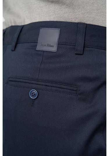 Koyu Lacivert Düz Armürlü Pamuklu Yan Cep Comfort Fit Casual Pantolon 1003245164 Koyu Lacivert