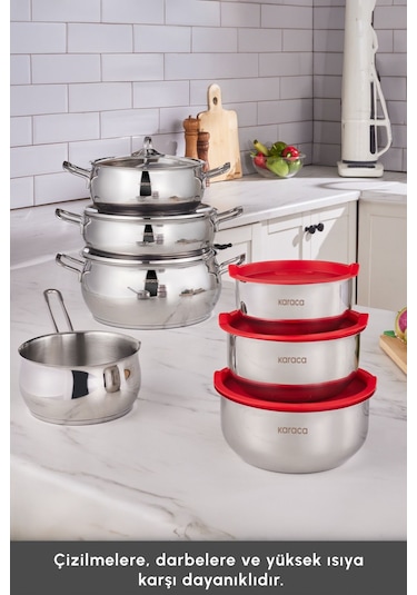Karaca  Pişir Sakla V2 İndüksiyon Tabanlı 13 Parça Çelik Tencere Seti