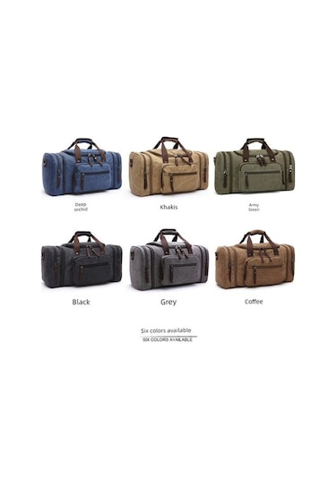 Carrier- Geniş Kanvas Seyahat Çantası - Siyah - 53-58 Cm