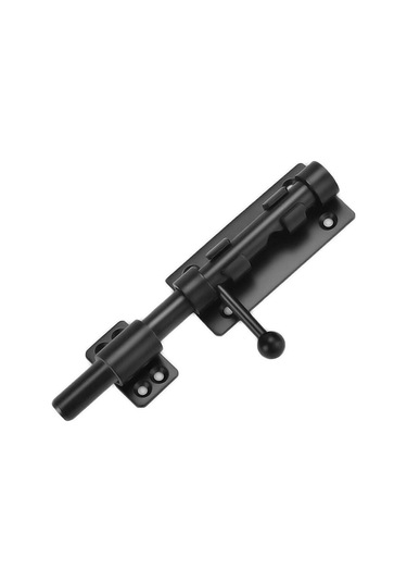 İnç Asma Kilit Deliklerine Sahip Sağlam Sürgülü Kapı Kilidi, 160 Mm Mat Siyah Paslanmaz Çelik, 14 Mm Çapında Sürgülü Silindirli Kapı Kilidi