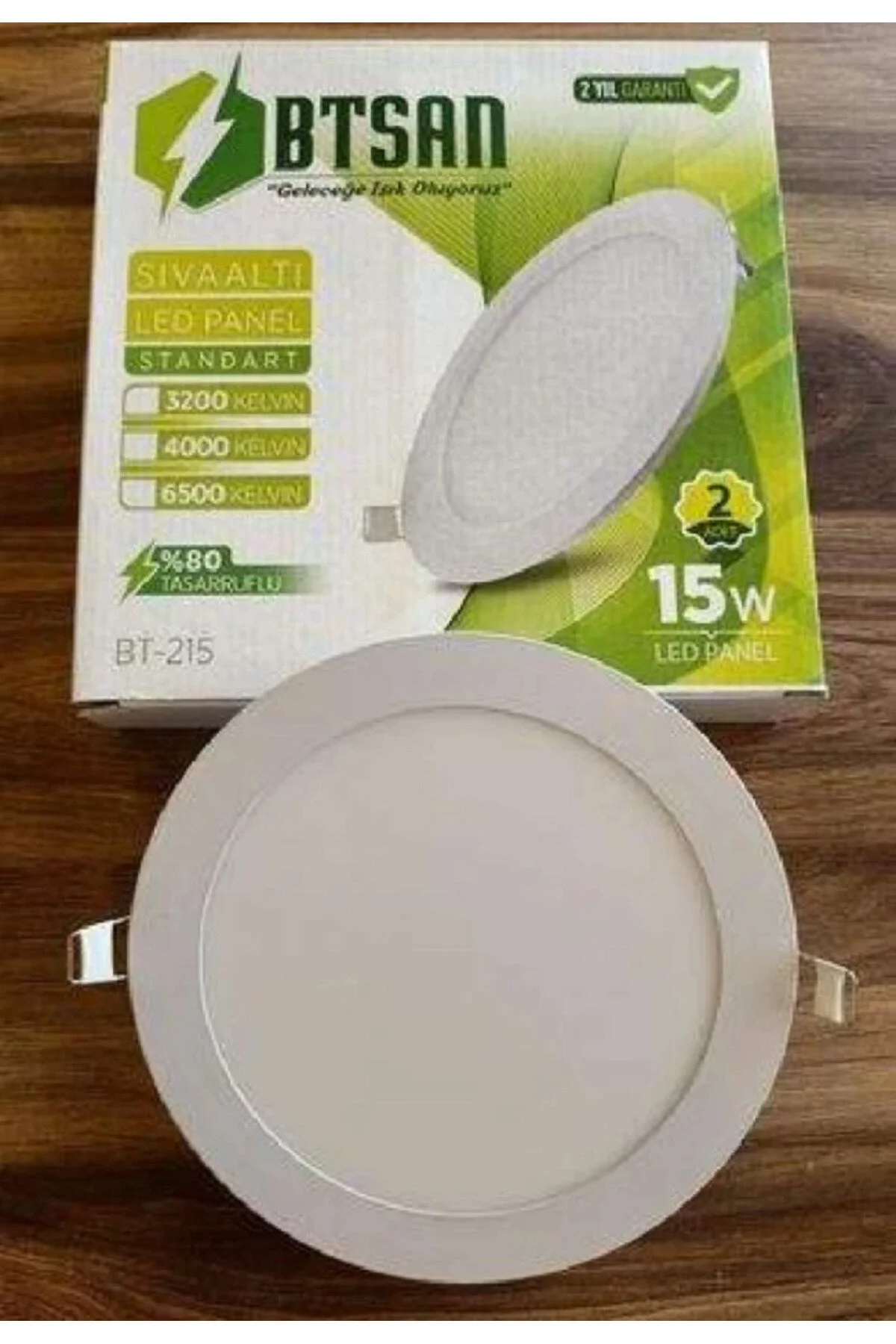 Btsan 15 Watt Beyaz Kasa Beyaz Işık Sıva Altı Yuvarlak Led Panel 2 Adet Paket 1