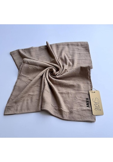 Koyu Bej Aker Bambu Kraş Eşarp BEj