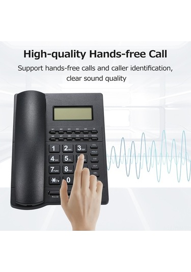 Dancemonkey Ekranlı Arayan Kimlikli Siyah Masaüstü Sabit Telefon - Parlaklık Ayarı Lazer Lazer