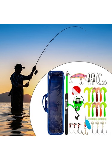 Jeemson 2.1m Ultra Hafif, Taşınabilir Olta Seti Turuncu - 5.2:1 Dişli Oranı Ve Tam Züccaciye Paketi