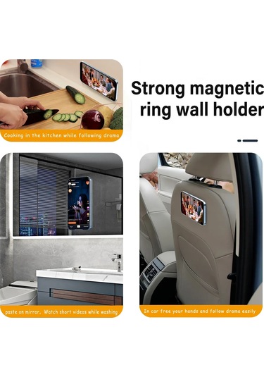 Güçlü Manyetik Halka Duvar Cep Telefonu Tutucu Duvar Braketi Araç Telefonu 2pcs Blue Mavi