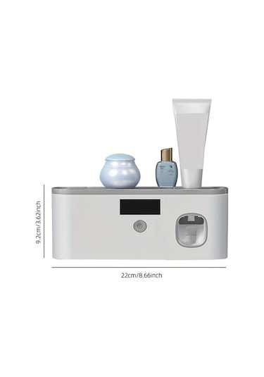 Oldfriend Gri Şarj Edilebilir Diş Fırçası Askısı, Kompakt Duş Depolama, Beyaz Gri