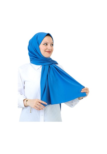 Şal Zarif Başörtüsü Eşarp Tesettür Giyim Uzun Abiyelik İndigo