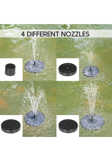 Neevoyu Güneş Enerjili Havuz Fırtınası - 4 Farklı Nozzle İle Dekoratif Su Sprayı, Bahçe Ve Akvaryum İçin