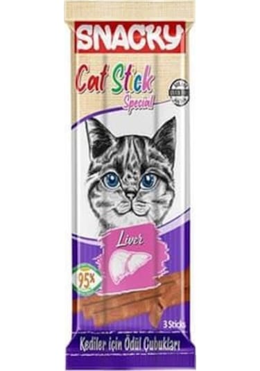 Snacky Ciğerli Kedi Stick Ödül Maması 3 x 5 G
