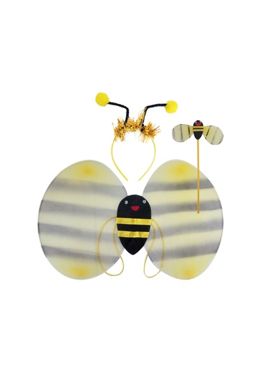 Kanat Set Arı Kostümü Lüks Taç-kanat-asa Set Kız Ve Erkek Kostümü