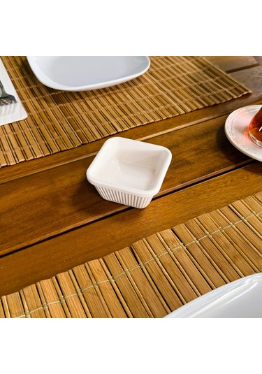 Alezy 528 Göreme Melamin Termostar Kare Sosluk 7 Cm Beyaz