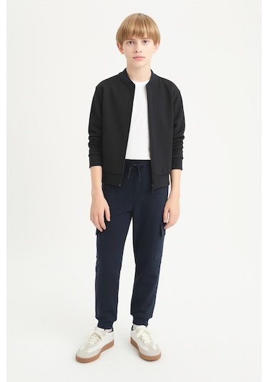 Erkek Çocuk Basic Kargo Cepli Jogger Paça Okul Eşofman Altı Ak2322-1 Lacivert