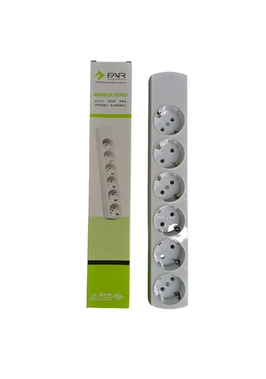 Far Manolya Serisi 6 Lı Grup Priz Topraklı Klemensli