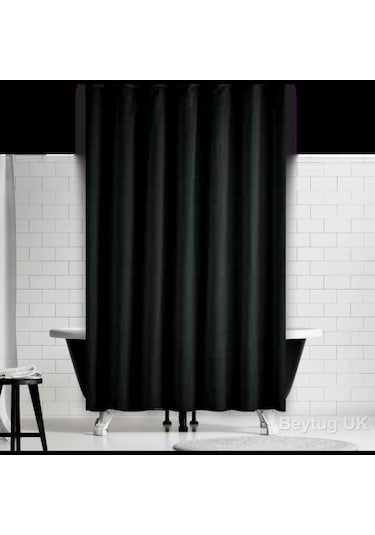 Zethome Jackline Banyo Duş Perdesi 0010 Siyah Tek Kanat 1X180X200 Siyah