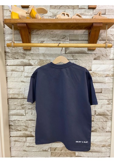 Aysbebe Nakış Desenli Kız Çocuk Tişört Füme 8920