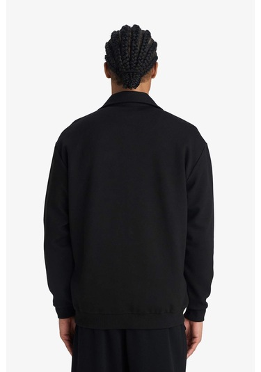 Defacto Nba Chicago Bulls Relax Fit Polo Yaka Jakarlı Sweatshirt F5859ax25wnbk81 Siyah-bk81