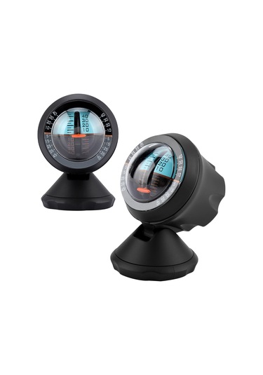 Hangfox Araba Eğim Ölçer Siyah - Hassas Eğim Ve Mevki Ölçümü, 360 Döner Görünüm Açısı, Kolay Kurulum, Dayanıklı Plastik - Araçlar İçin Güvenlik Gereci