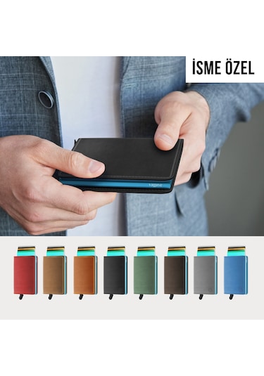 Vagave İsme Özel Crazy Akıllı Mekanizmalı Cüzdan Hakiki Deri