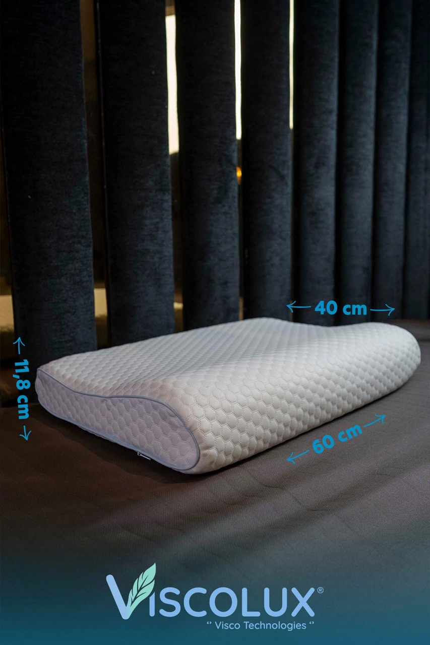 Mega Boy Ortopedik Yastık - Boyun Destekli Visco Yastık 60x40x11/8 Mavi