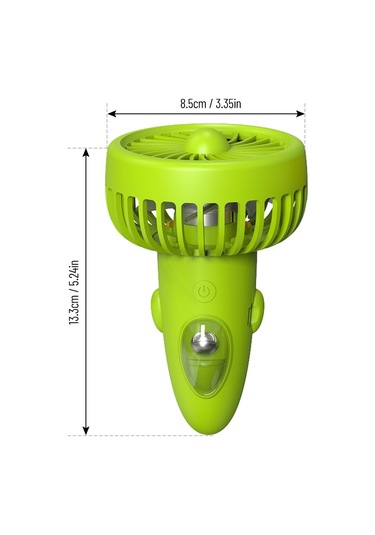 Kangvka F6 Yeşil Boyutlu El Tutan Veya Boya Asılan Usb Şarjlı Mini Fan - 3 Hız Ayarı, Uzun Süre Çalışır, Taşınabilir Ev, Ofis Ve Seyahat Kullanıma Uygun