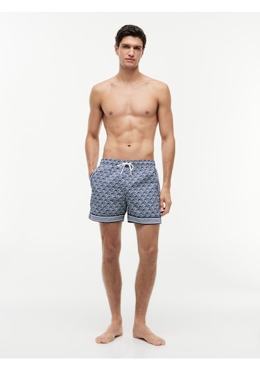 Tommy Hilfiger Medıum Drawstrıng Prınt Erkek Mavi Deniz Şortu - Um0um03822
