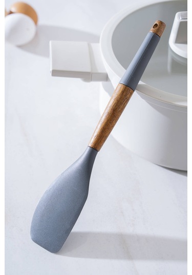 Evero Silikon Düz Spatula - 29 Cm Gri