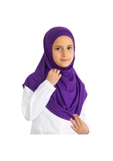 Çocuk Hazır Giyim Başörtüsü Şal Turban Viskon - Mor Mor