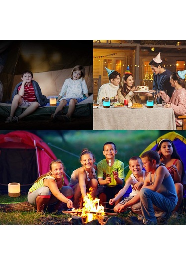 Springsun Rgb Renkli Kamp Lamba, Kumandalı Çocuk Gece Lambası, Orman Desenli Taban, 18-24 Saat Süre, Işıklı Çadır Aydınlatması Diğer