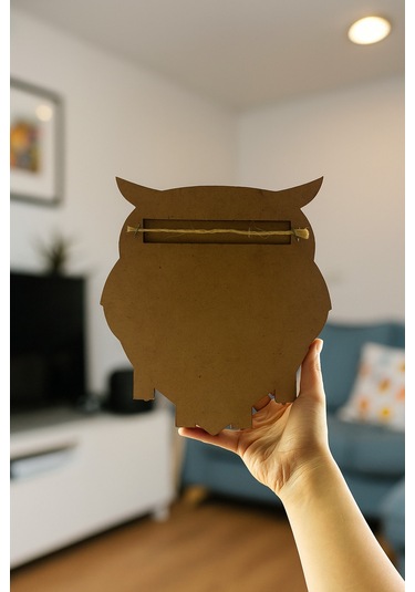 Baykuş Figürlü Duvar Anahtarlık Askısı Siyah - Beyaz