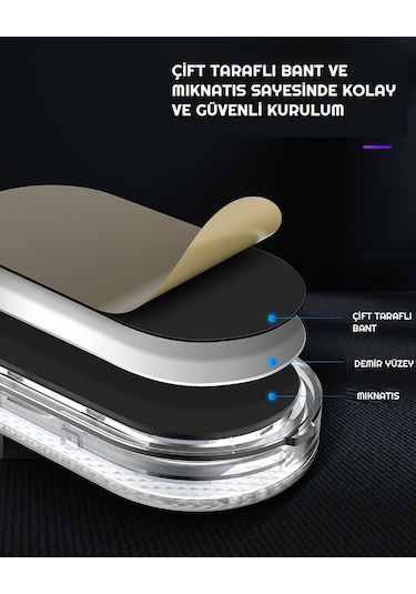 Dokunmatik Sensörlü 6 Led Lamba USB Şarjlı Beyaz Işık Mıknatıslı