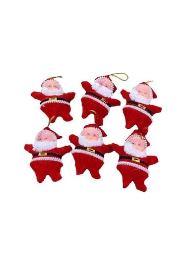 Yılbaşı Kırmızı Noel Baba Ağaç Süsü 3lü