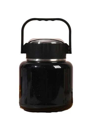 Çelik Mama Termosu Sıcak Veya Soğuk Yiyecekler İçin Öğle Yemeği Termosu 500 Ml Siyah