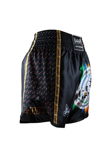 Dragondo Mt2025 Ifma Logolu Muaythai Şortu Baskılı Muay Thai Şortu Siyah