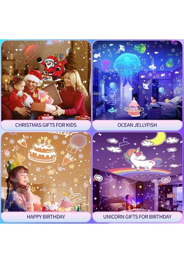 Çocuklar Gece Işık Projektör 21 Filmler Ve Bluetooth Müzik Çalar