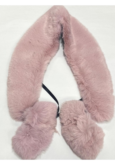 Kürk Yaka Ve Manşet Takım / Yumoş Kürk Pudra Pudra