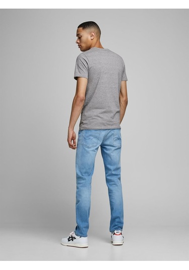 Jack & Jones Jjebasic O-Neck Tee S/S Noos Erkek T-Shirt-12058529 Gri