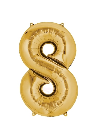 Showparty Folyo Balon 8 Rakam 100 Cm - Altın