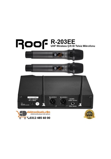 Roof R-203ee Wireless Çift El Telsiz Mikrofon