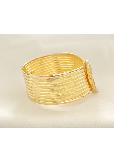 Bydevli Tuğralı Hasır Altın Kelepçe-bbyd850 Sarı Altın