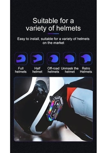 Motoyel Y20 5.3 Motosiklet Kask Bluetooth Kulaklık Intercom Işıklı