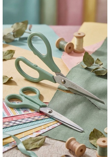 Makri Home 2'li Çok Amaçlı Makas Seti Küçük Boy Yeşil, 14.5 Cm