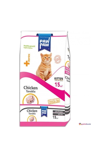 Paw Paw Tavuk Etli Yavru Kedi Maması 15 KG