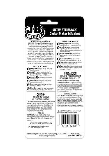 Jb Weld Ultimate Siyah Silikon 3oz Siyah Sıvı Conta