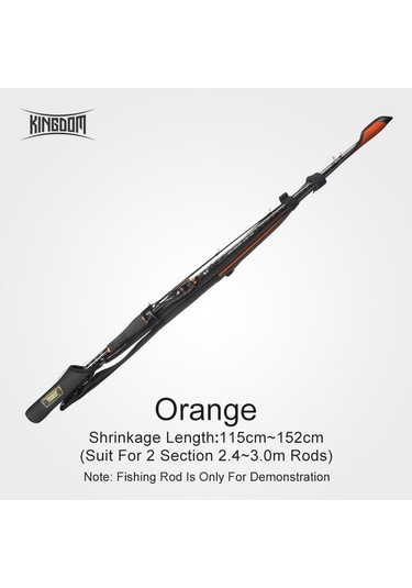 Krallık İplik Oltalar 102 Cm-152 Cm Döküm Çubuk Koruma Halat Uzunluğu Ayarlanabilir Koruma Saklama Çantası Büyük Turuncu