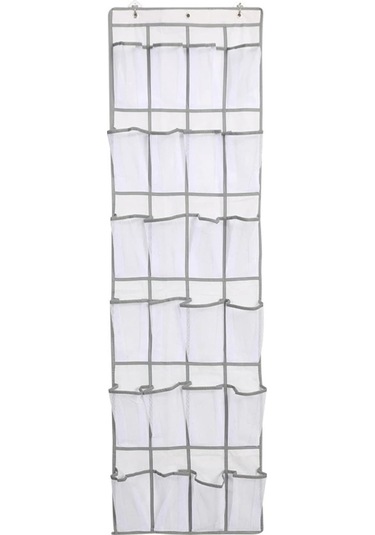 Moveevo 24 Bölmeli Kapı Arkası Organizer, Çok Amaçlı Depolama Çantası, Ayakkabı-kozmetik Stoku, Odalar Ve Dormitoriler İçin Beyaz Beyaz