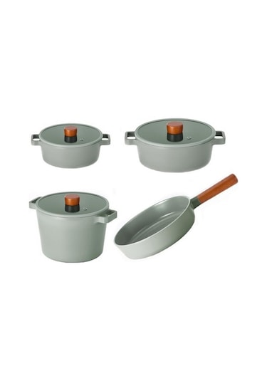 Neoflam Fika Gri 7 Parça Tencere Seti